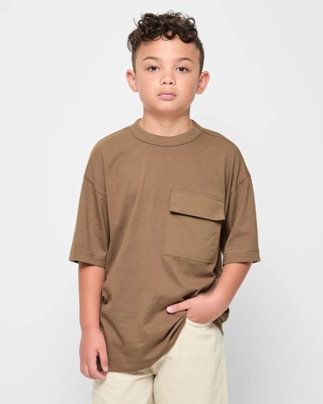 Australian Cotton Contrast Pocket Oversize T-shirt