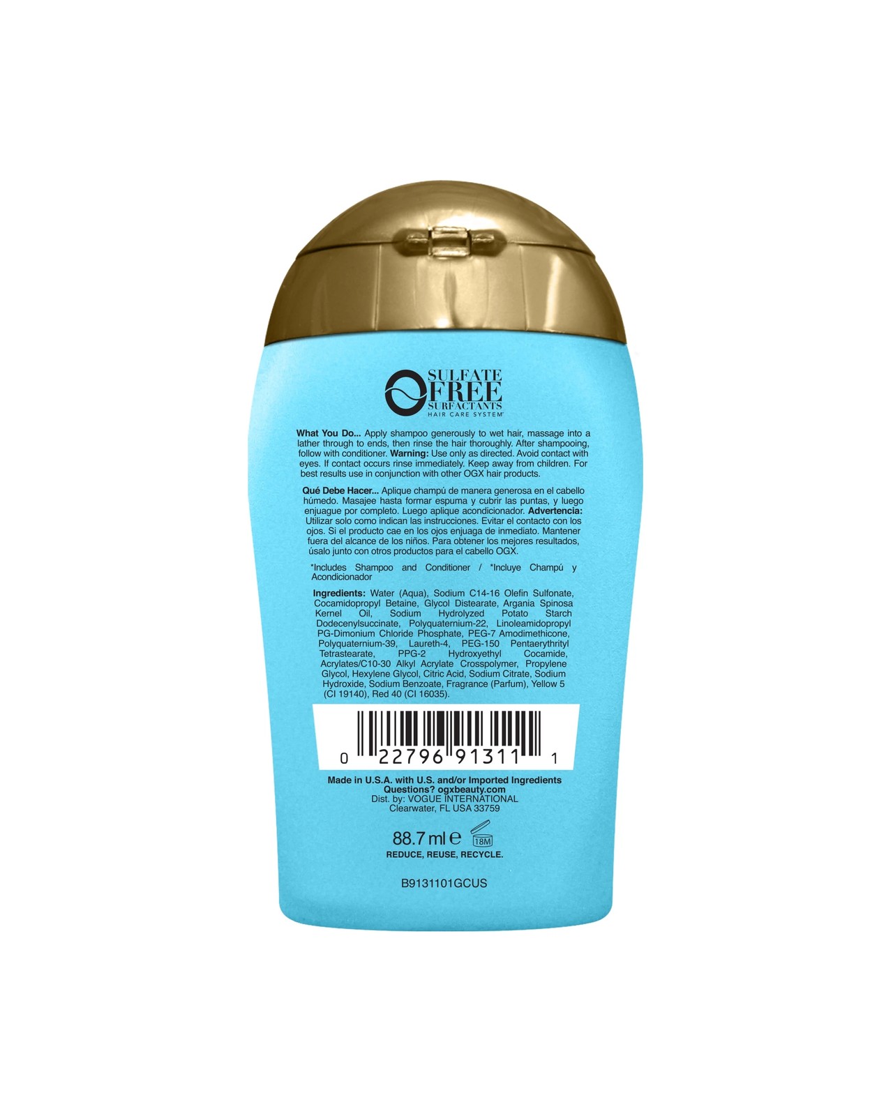 OGX Renewing + Repairing & Shine Argan Oil Of Morocco Shampoo For Dry & Damaged Hair 88.7ml 2 of 6