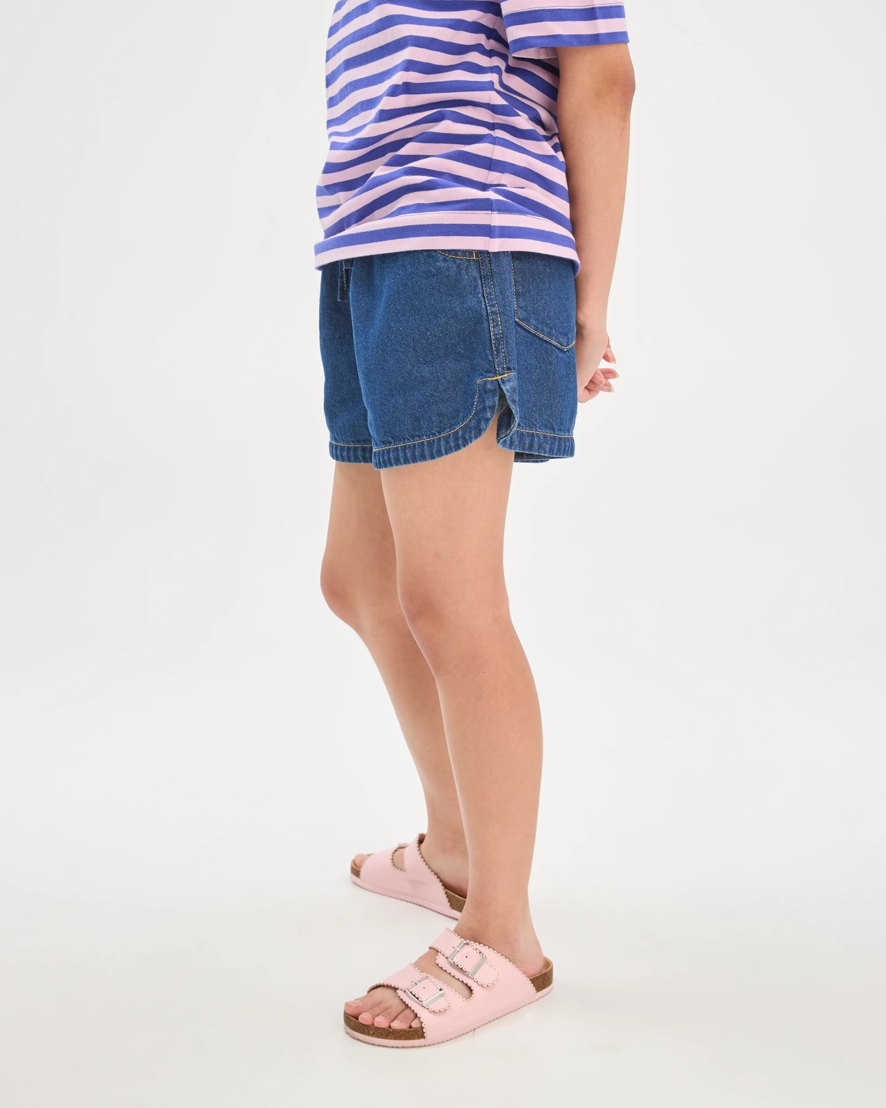 Pull On Denim Shorts - Mid Wash 4 of 5