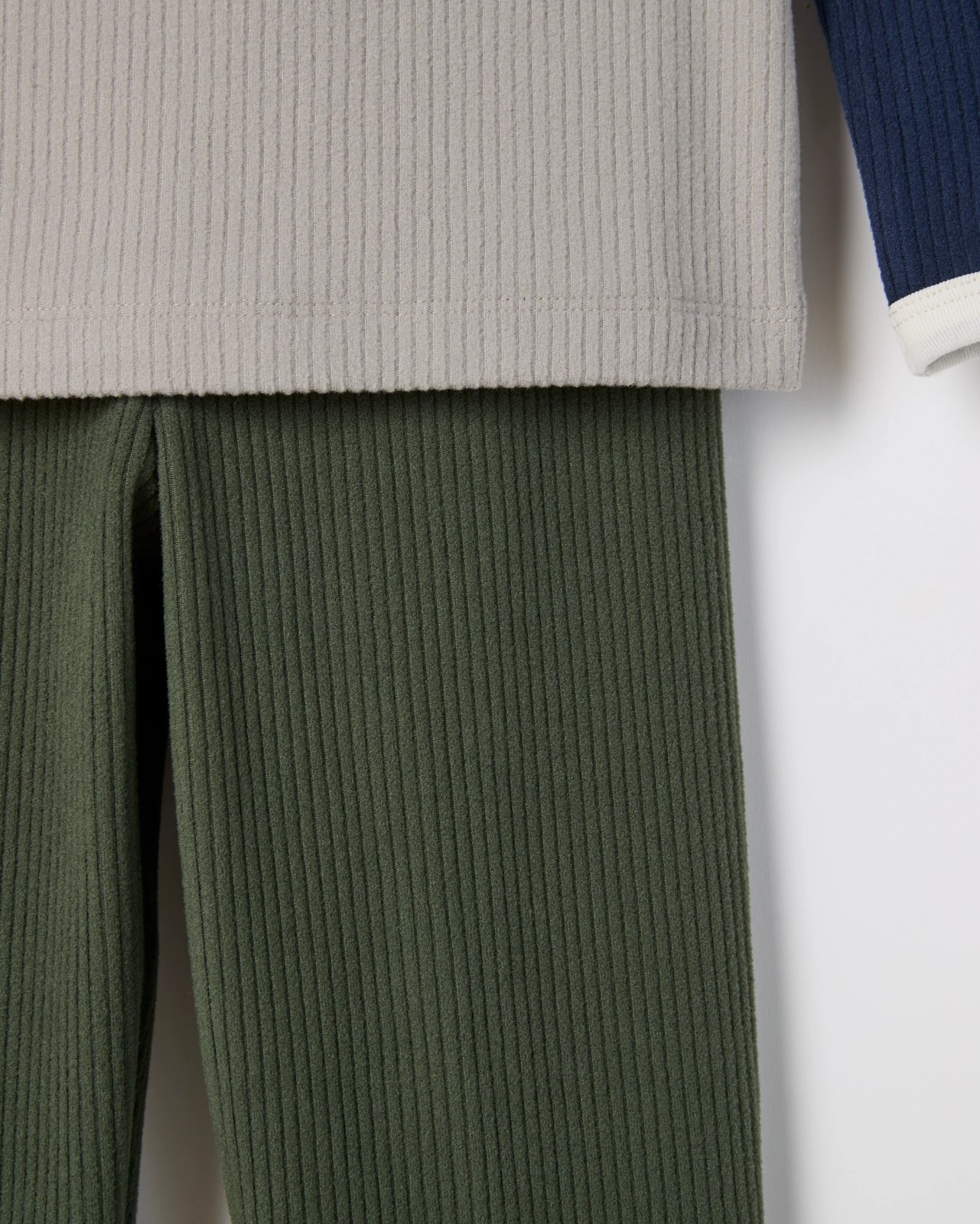 Younger Boys Ribbed Knit Pyjama Set 3 of 3