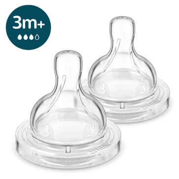 Philips Avent Anti Colic Teats 3 Months plus 2 Pack