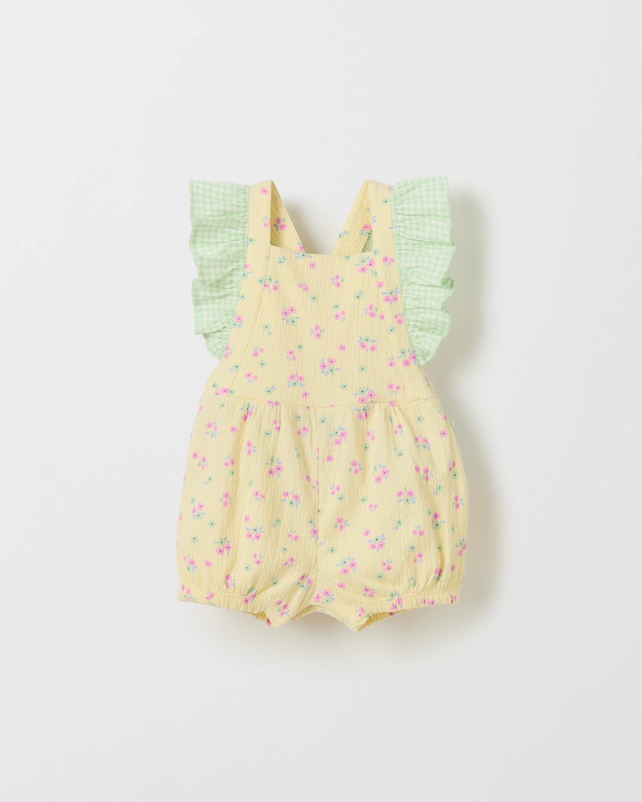 Baby Organic Cotton Rich Knit Sunsuit - Floral Sunlight Yellow 4 of 6