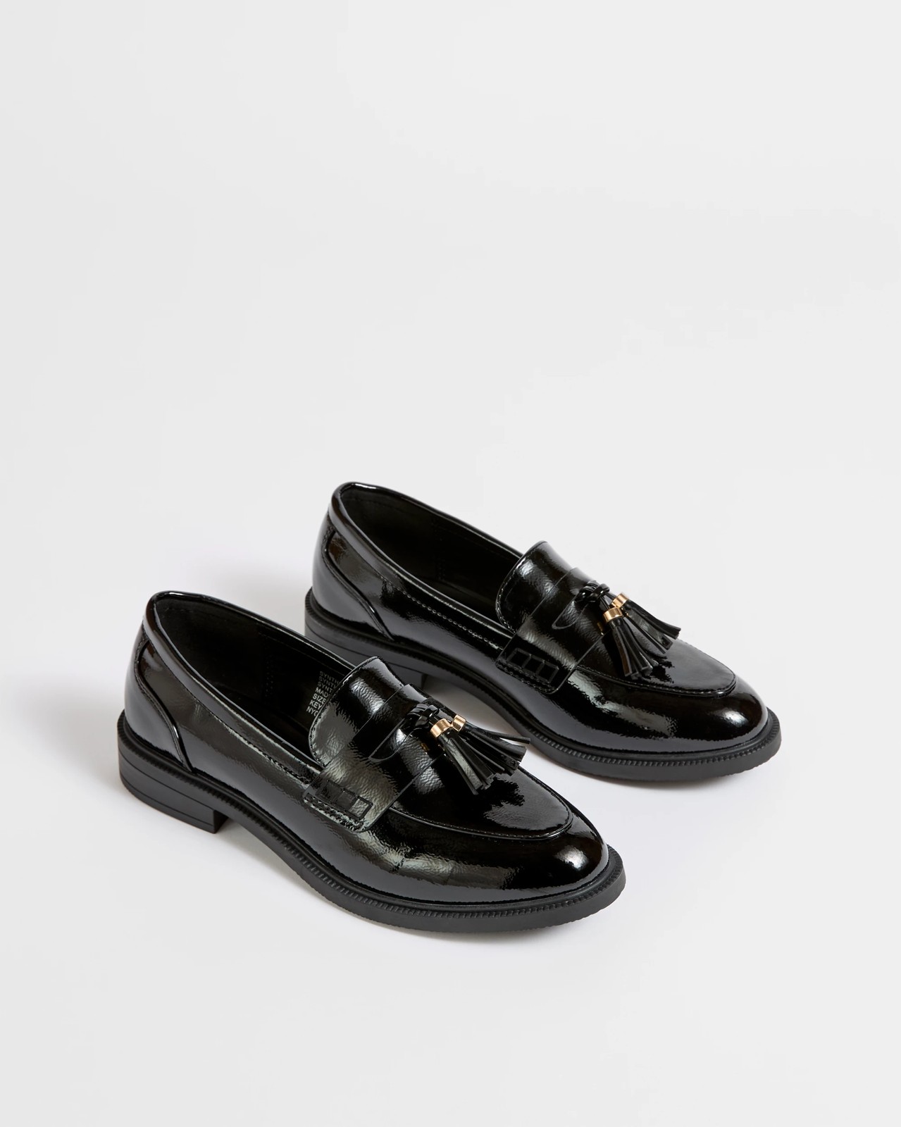 Penny Tassel Loafer - Black Crinkle Patent 2 of 3