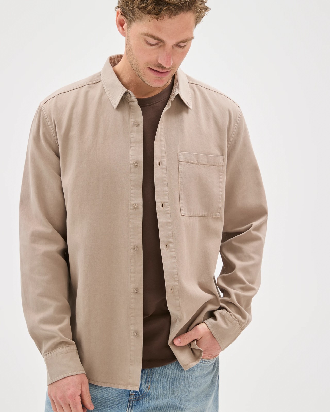 Long Sleeve Washed Shirt - Fallen Rock 4 of 6