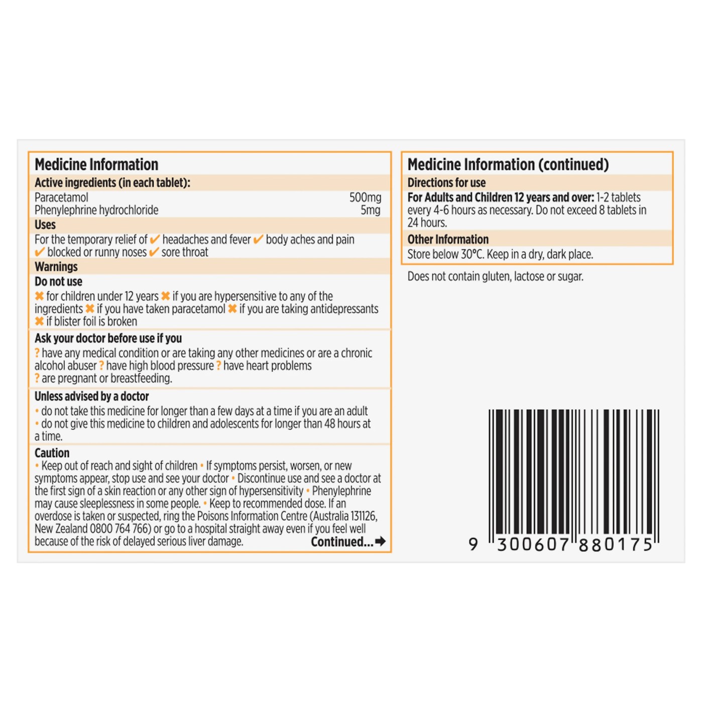 16 pack Codral Relief Cold and Flu Decongestant Tablets 3 of 6