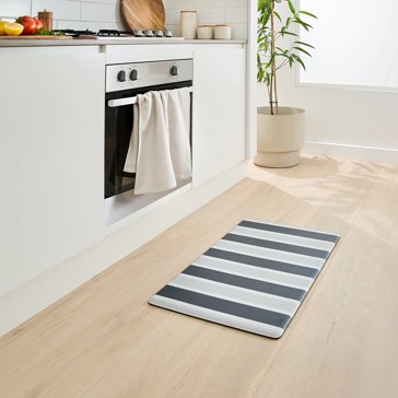 Kitchen Mat, Grey Stripe - Anko