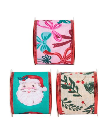 Anko 2.5m Christmas Craft Ribbon - Assorted