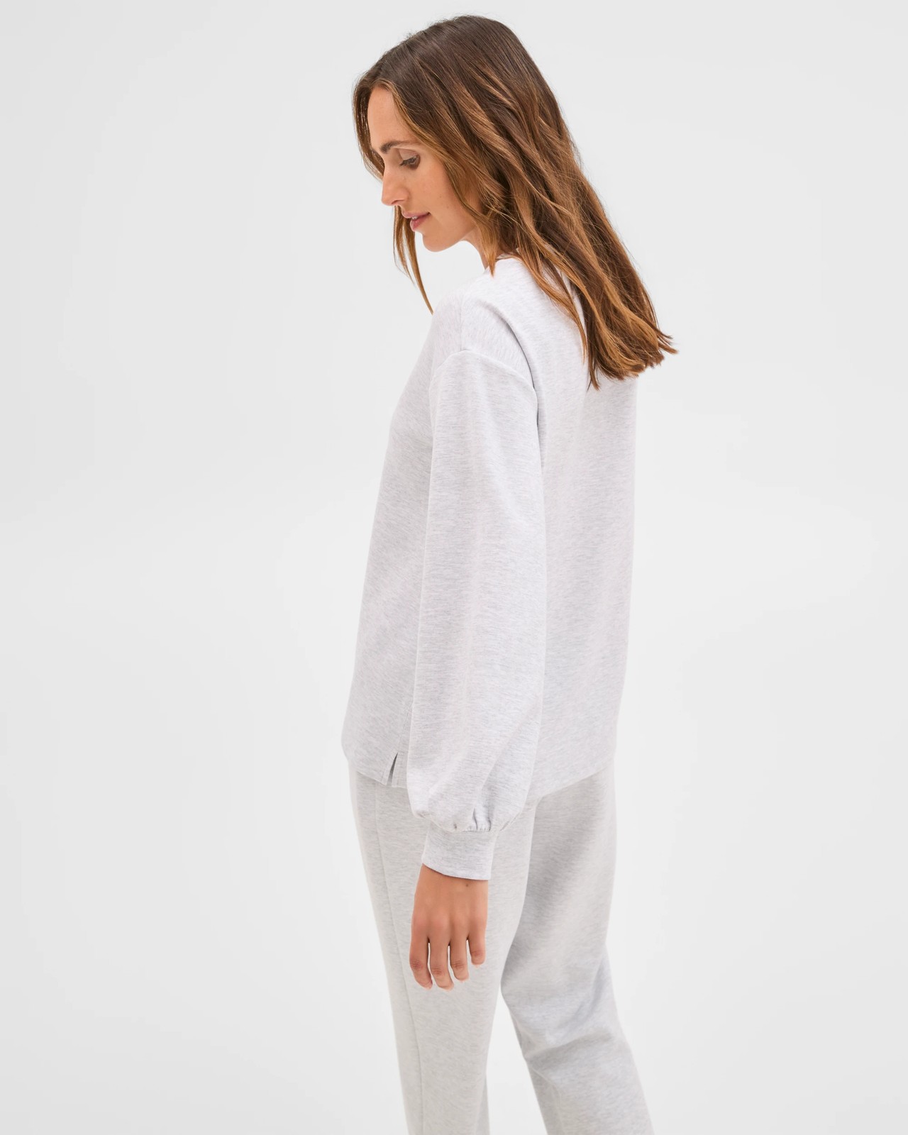 Long Sleeve Crew Sleep Sweatshirt - Grey Marle 4 of 6