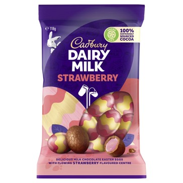 Cadbury Dairy Milk Strawberry Easter Egg Bag 118g
