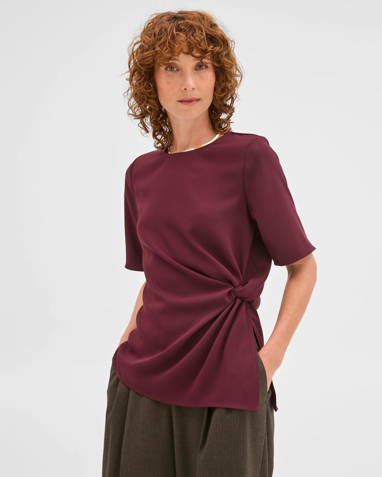 Preview Short Sleeve Knot Detail Blouse 5 of 5