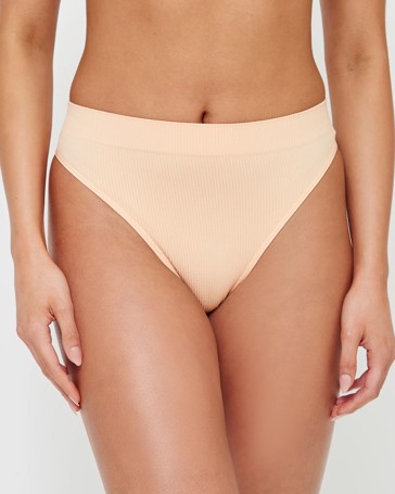 Ribbed Seamfree Hi-Waisted G-String Briefs - Lily Loves