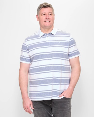 Plus Size Australian Cotton Stripe Polo Top