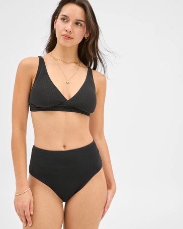 Resort Crinkle Plunge Swim Bikini Top