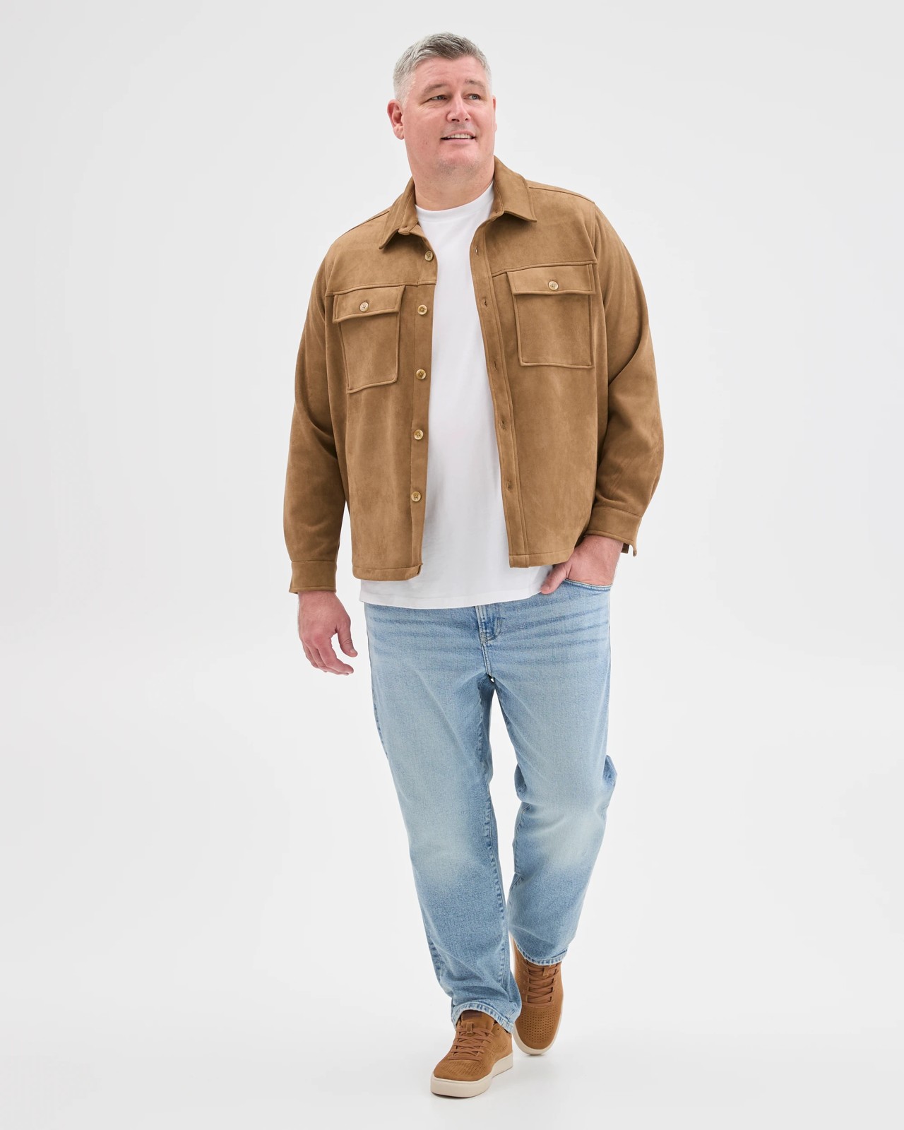 Plus Size Suede Overshirt 2 of 6