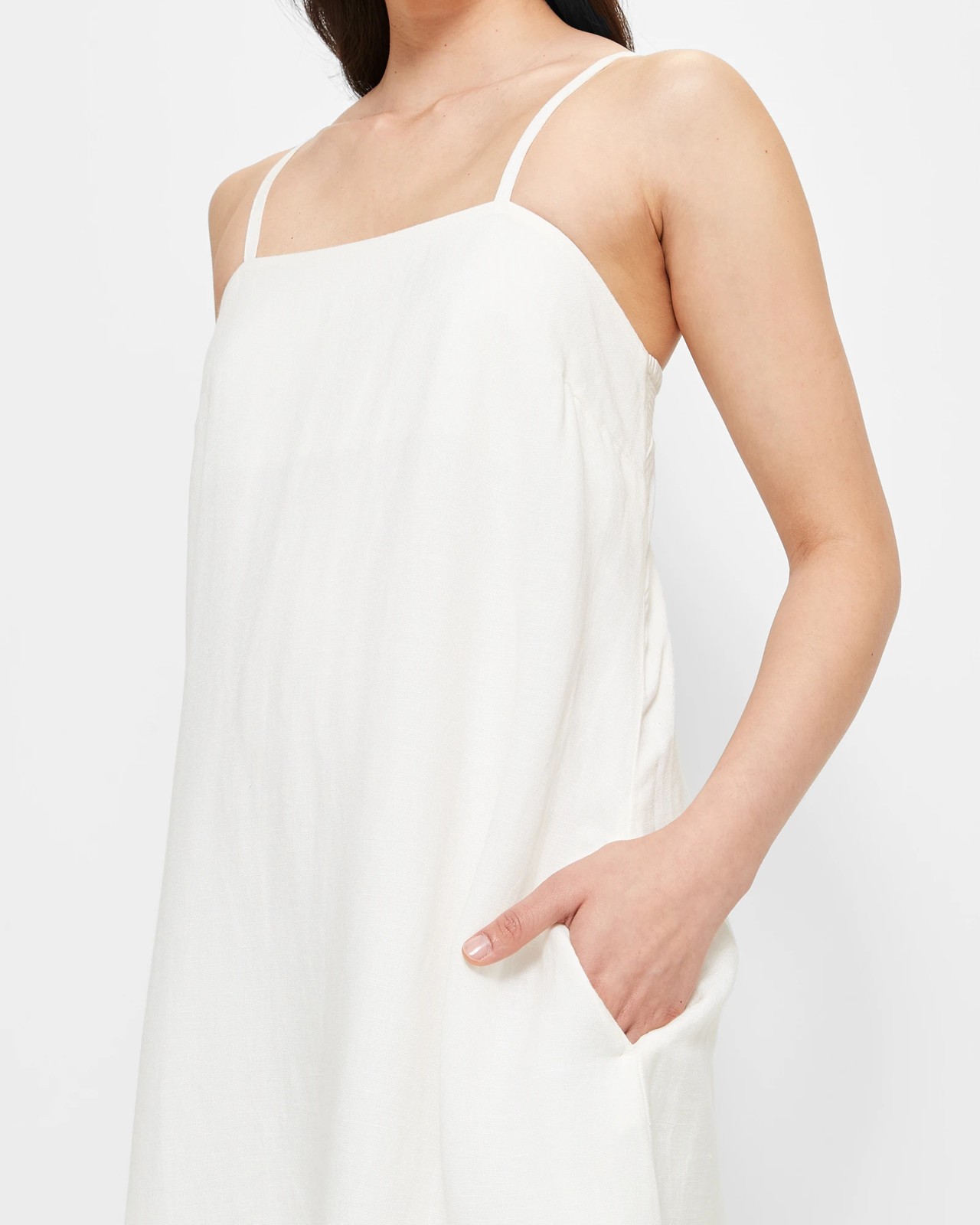 Linen Blend Strappy Midi Dress - Preview 5 of 5
