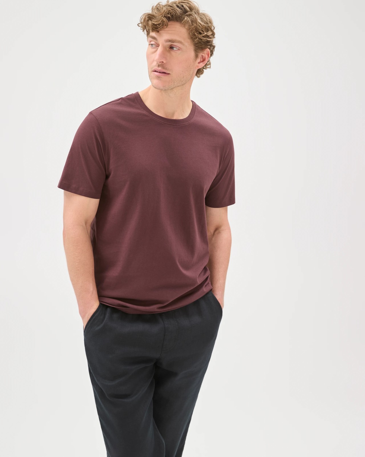 Australian Cotton Crew Neck T-Shirt - Fudge 5 of 5