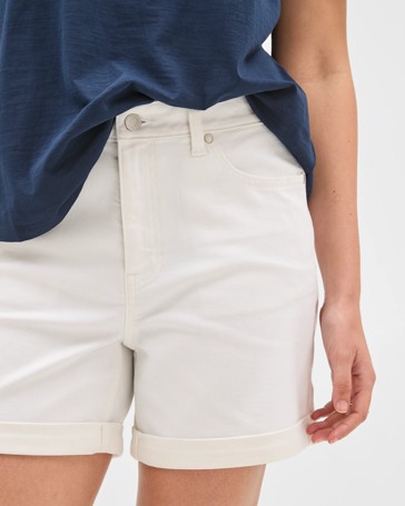 Rolled Cuff Denim Shorts