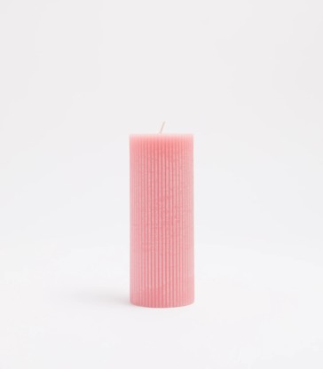 Ribbed Pillar Candle