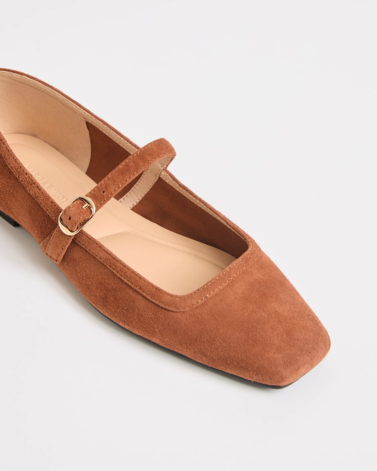 Genuine Suede Mary Jane Strap Ballet Flats - Toffee Suede 3 of 3