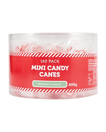 160 Pack Peppermint Flavour Mini Candy Canes 800g