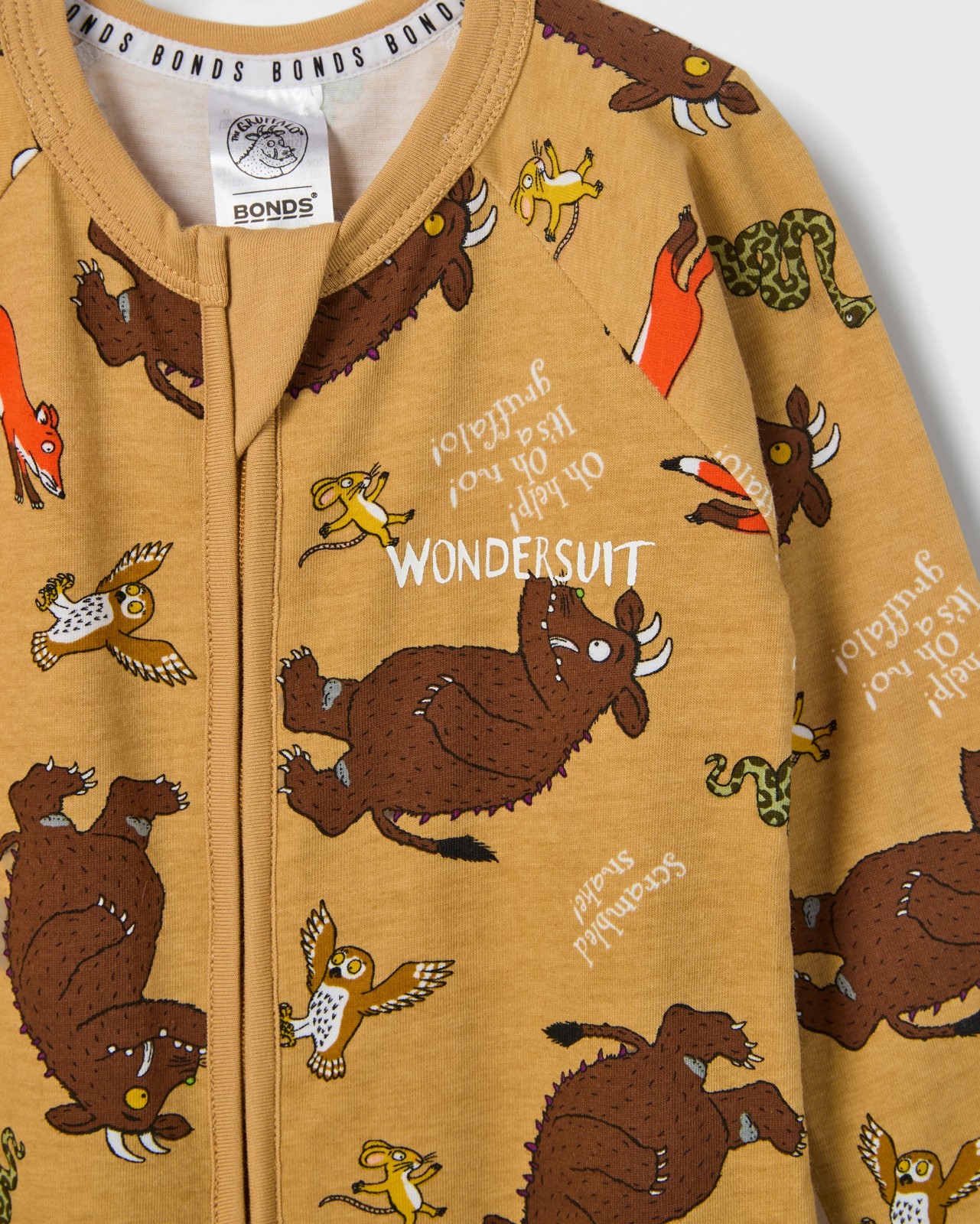 Bonds Baby Donaldson Collab Zippy Wondersuit Coverall  - The Gruffalo Gold 2 of 2
