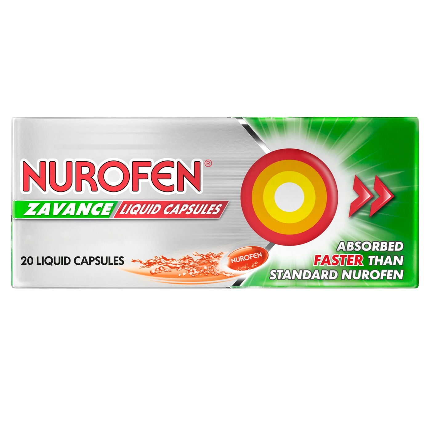 Nurofen Zavance Fast Pain Relief Liquid Capsules 200mg Ibuprofen - 20 Pack 3 of 5