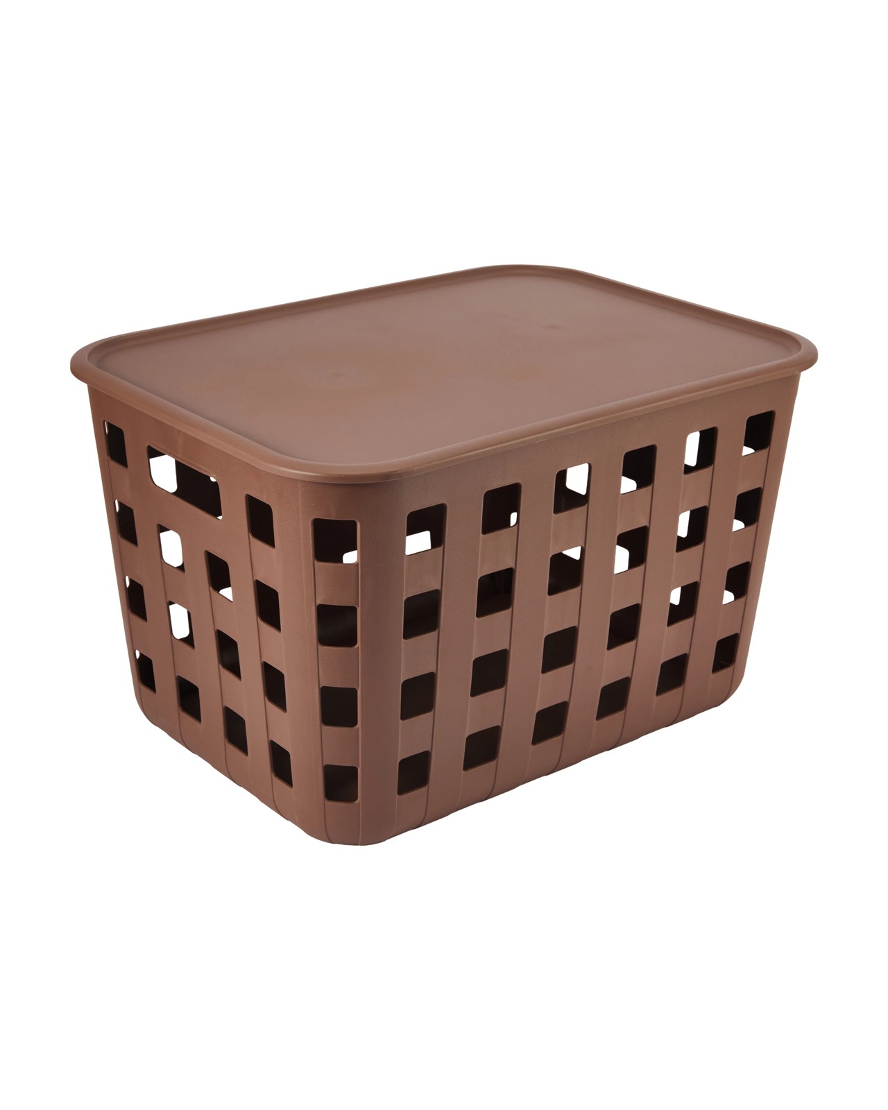 45L Rectangle Trellis Basket with Lid, Chocolate - Anko 2 of 6