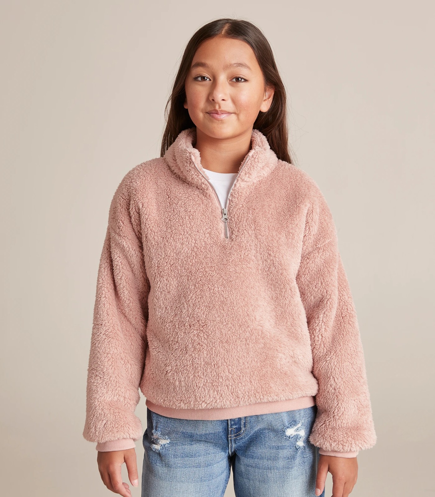 Qtr Zip Teddy Fleece Jumper Target Australia