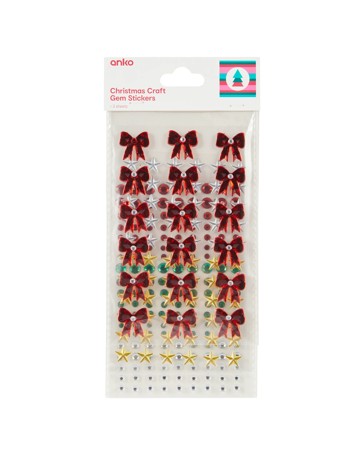Anko 3 Pack Christmas Craft Gem Stickers
