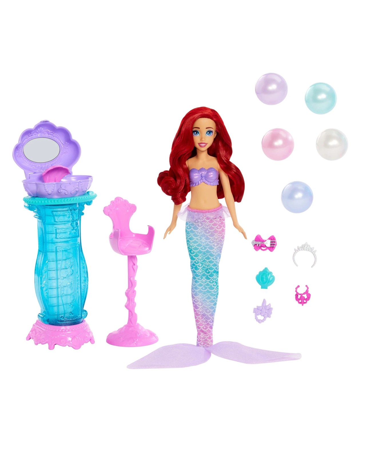 Disney Princess Ariel Vanity Pop Mermaid Fashion Doll & Vanity with 5 Pop-up Surprises 2 of 6