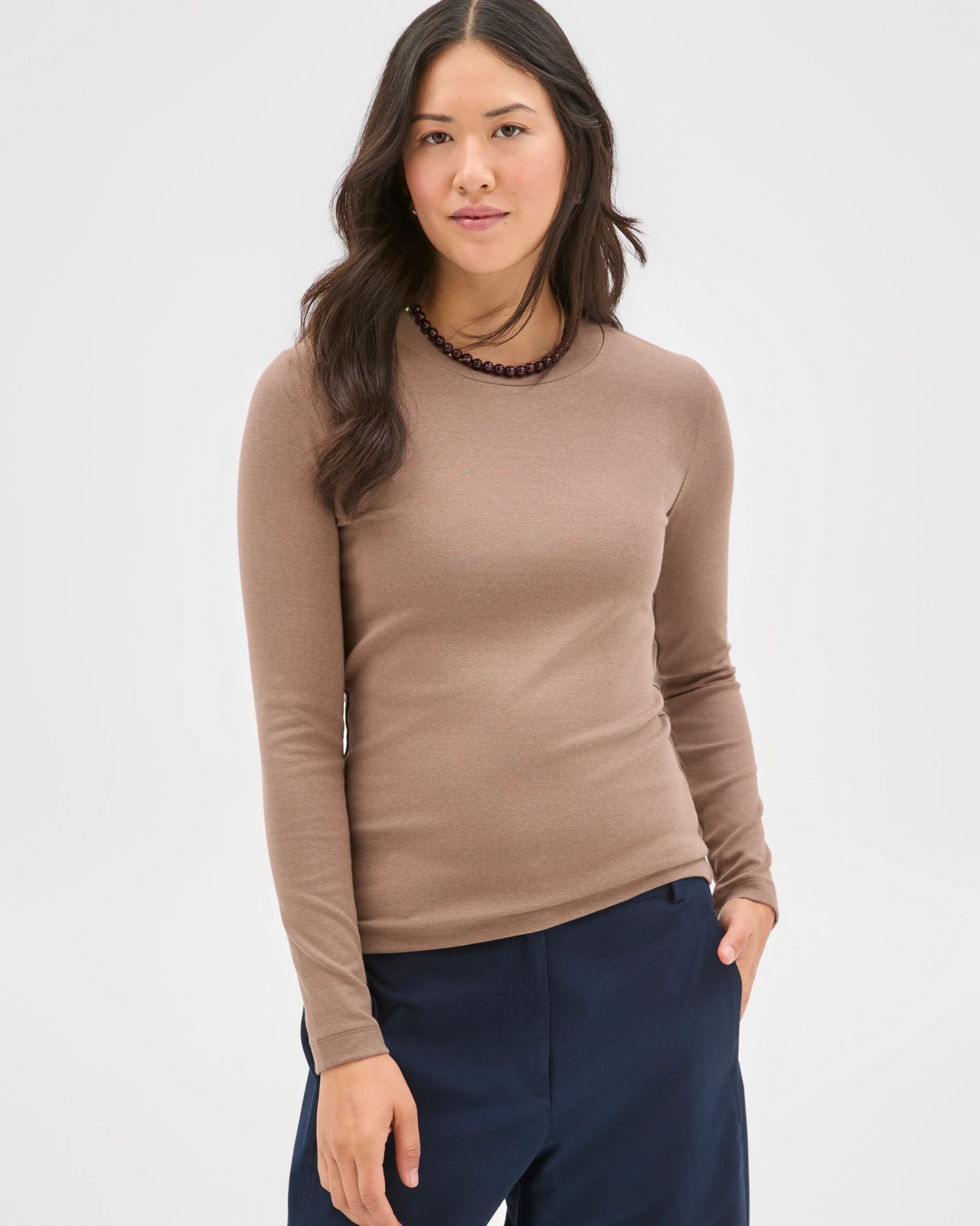Soft Touch Long Sleeve T-Shirt - Fawn Marle 3 of 5
