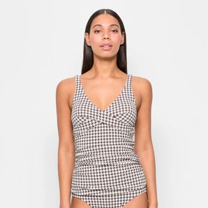 Plunge Ruched Crinkle Tankini Top - Shape Your Body