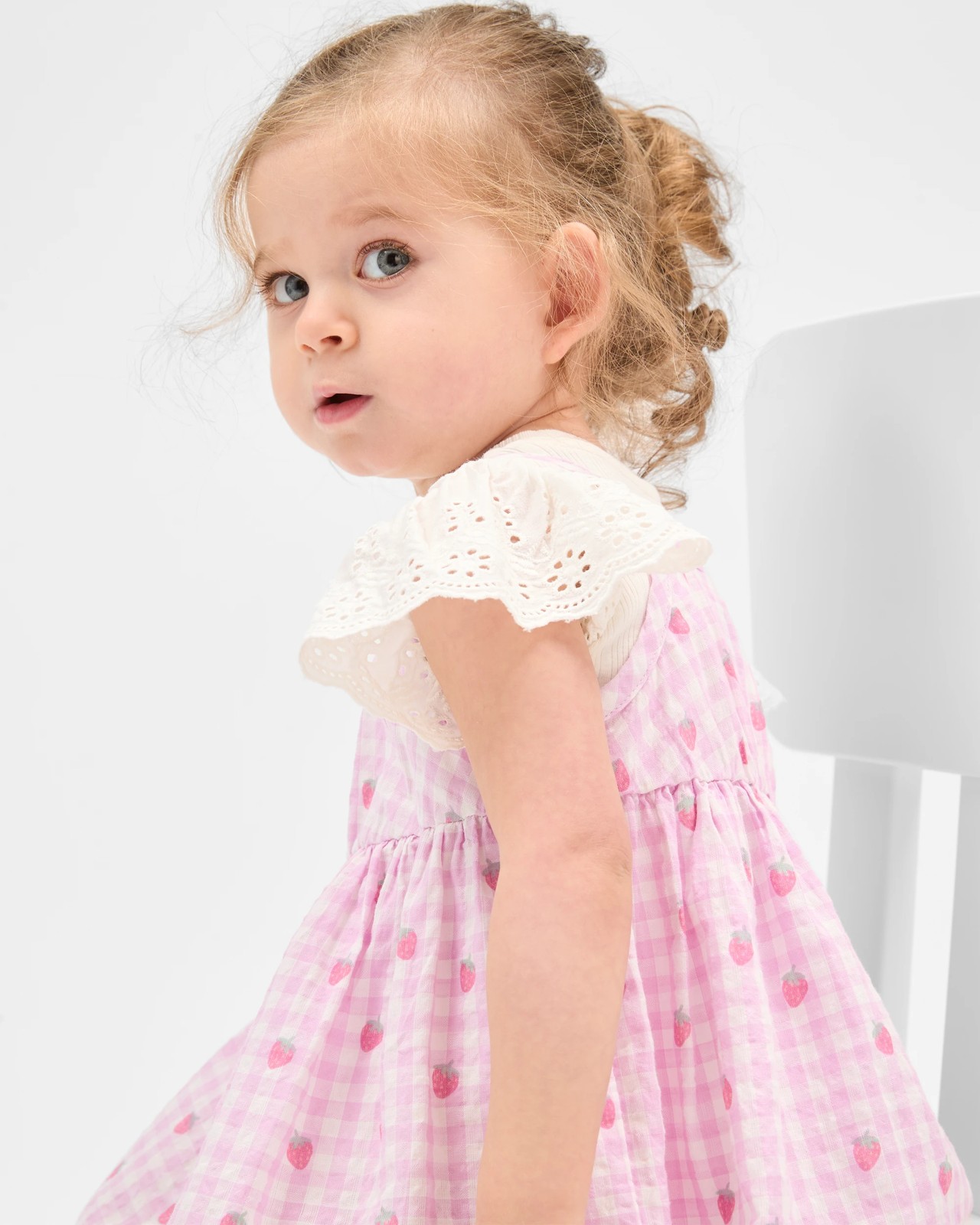 Baby Dress and Bodysuit 2 Piece Set - Strawberry Check 3 of 5