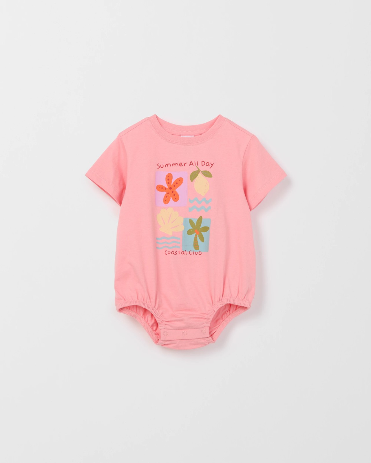 Baby Organic Cotton Short Sleeve Bubble Bodysuit - Pink Icing 4 of 5
