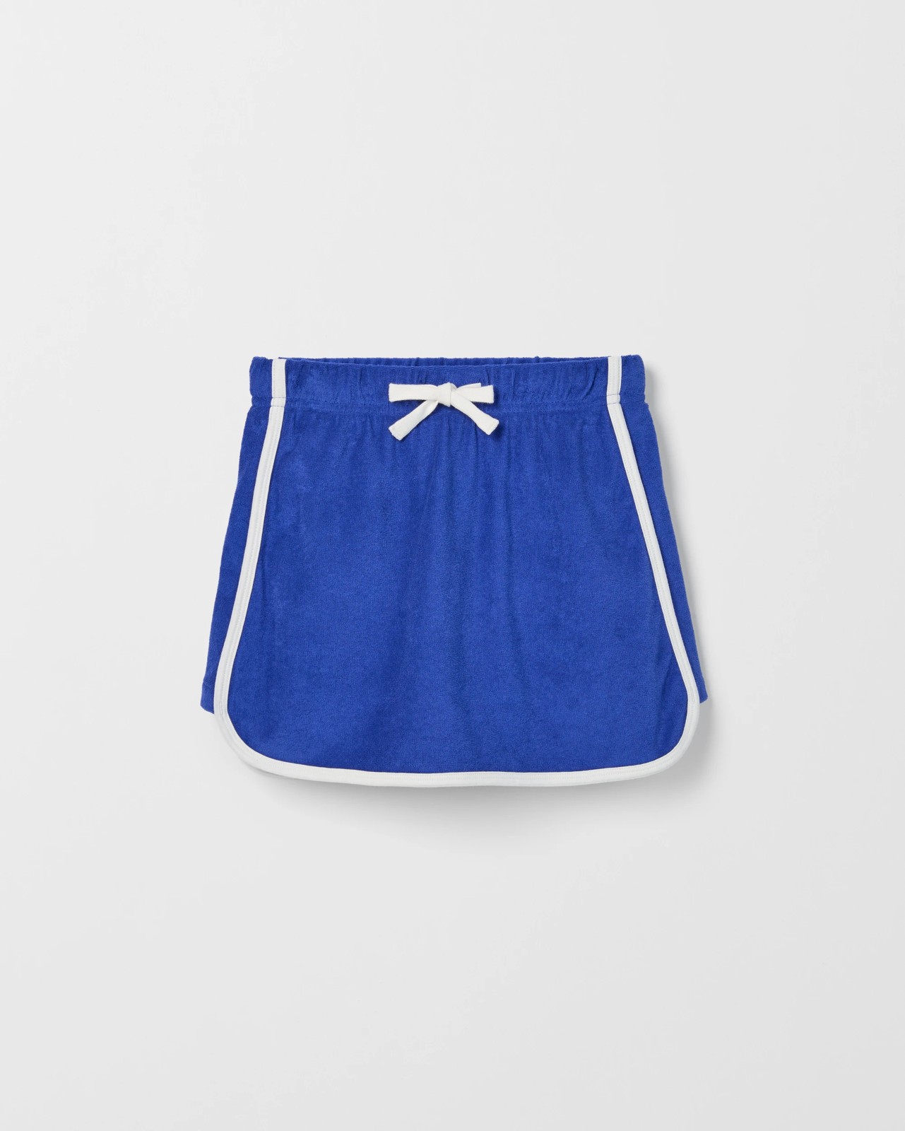 Australian Cotton Dolphin Hem Short Length Knit Terry Skort - Blue 5 of 6