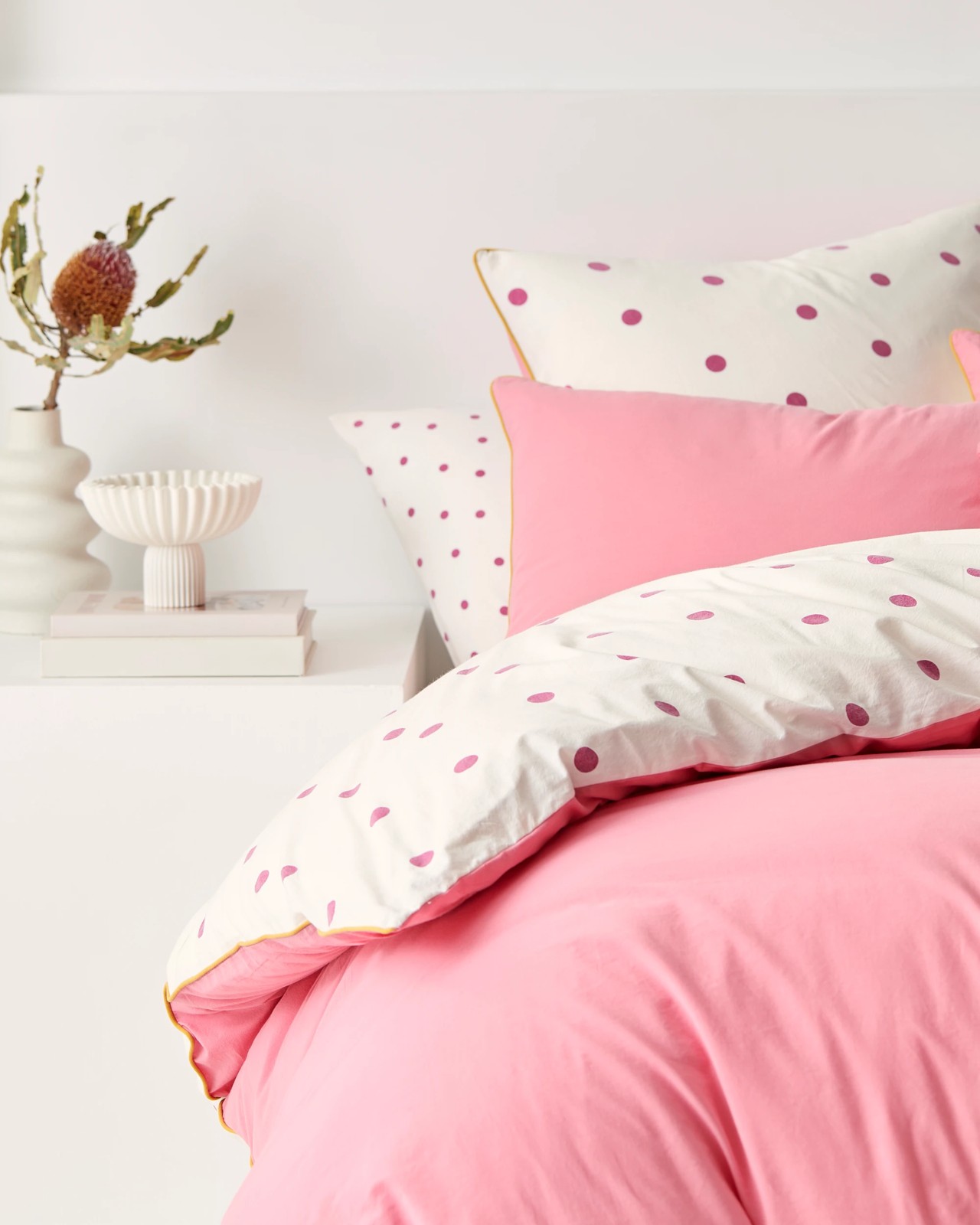 Arlo Polka Dot Stonewash Cotton Quilt Cover Set 5 of 6