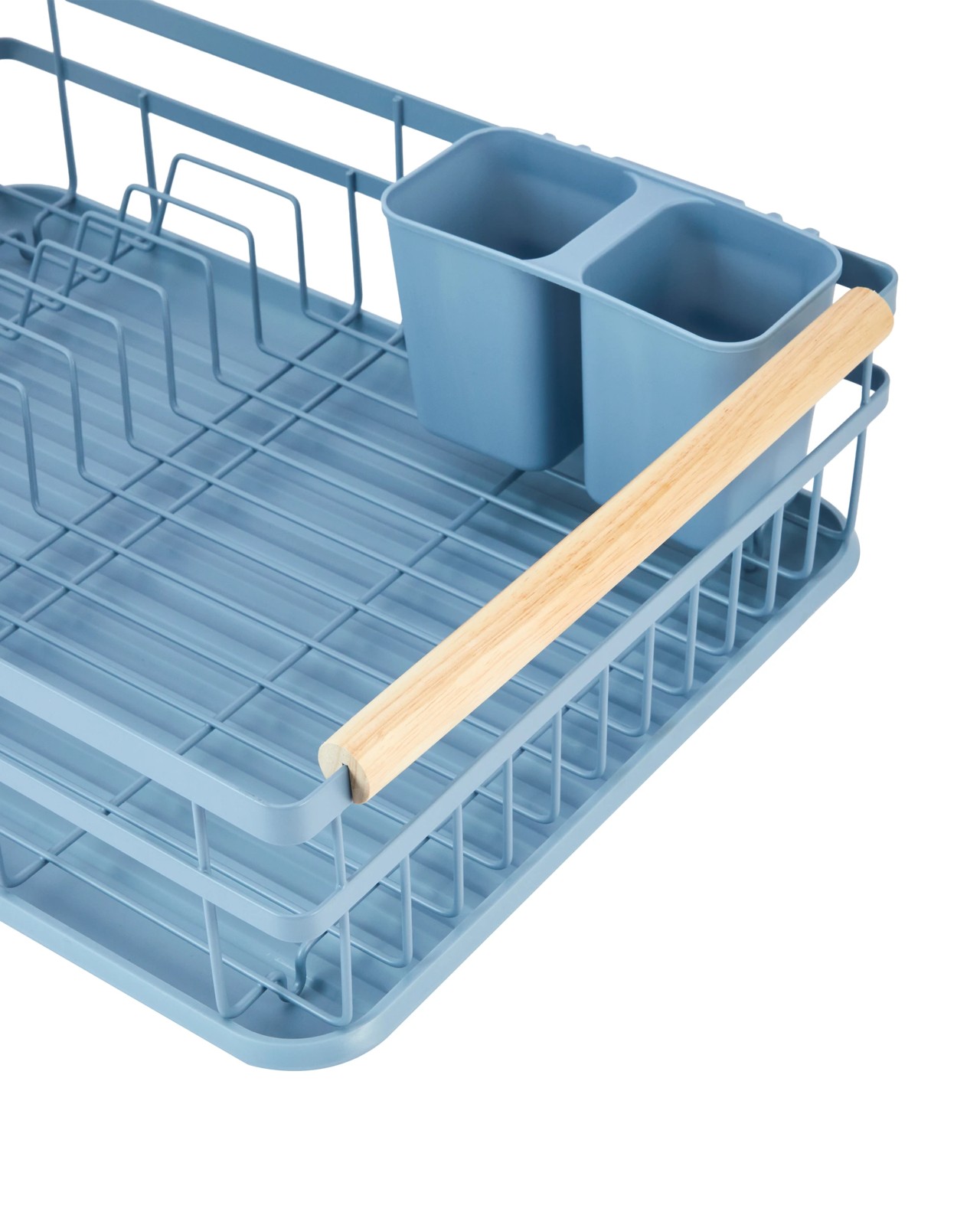 Anko Blue Wooden Handle Dish Rack 5 of 6