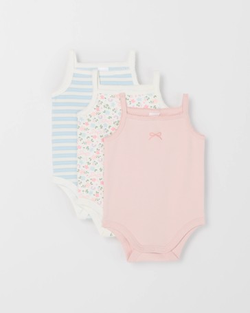 Baby Organic Cotton 3 Pack Strappy Bodysuits
