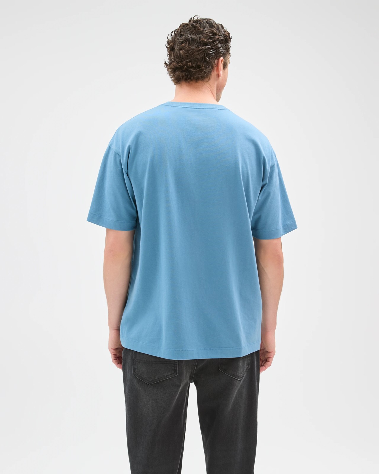Australian Cotton Relaxed T-Shirt - Agean Blue 6 of 6