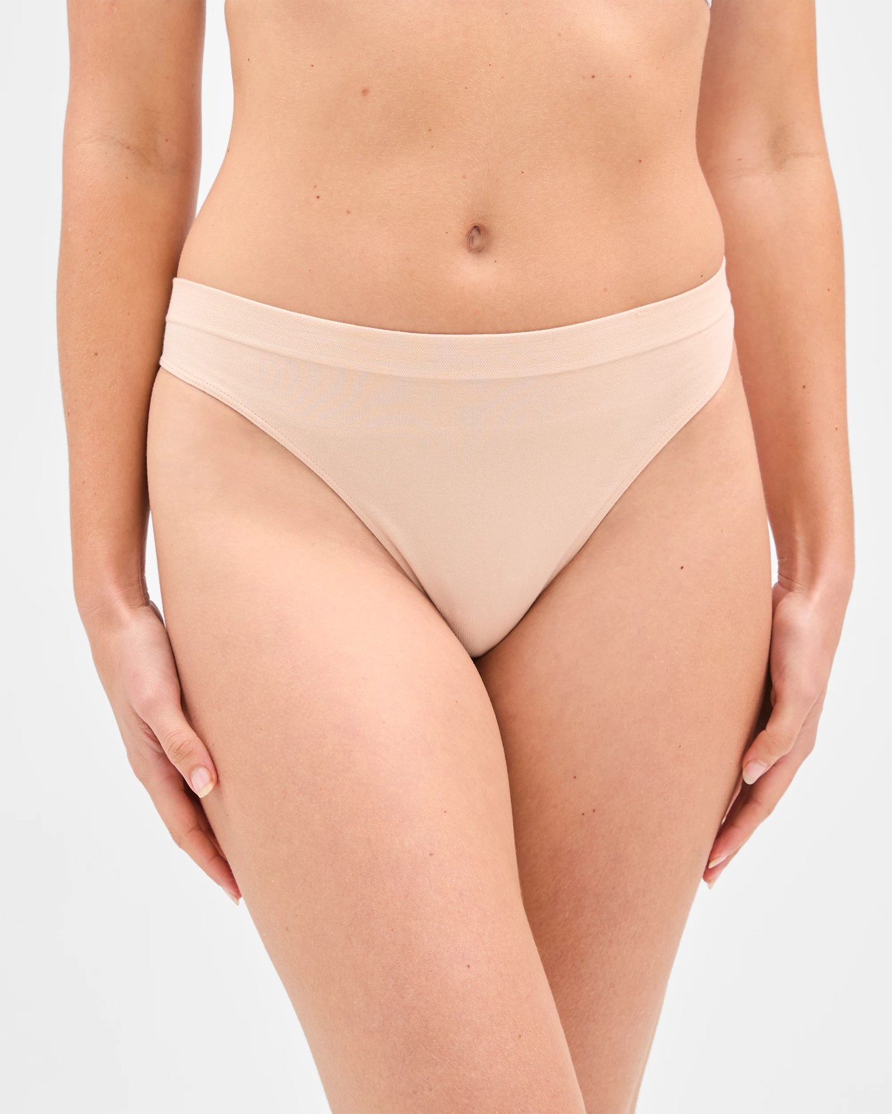 Australian Cotton Blend 2 Pack Seamfree G-String Briefs - Bare Beauty 2 of 3