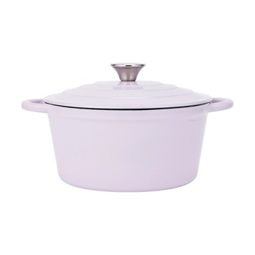 4L Lilac Cast Iron Casserole - Anko
