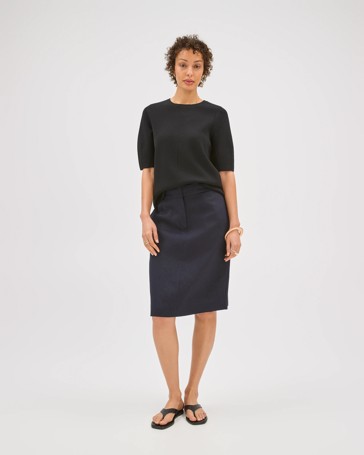 Preview Linen Blend Tailored Pencil Skirt