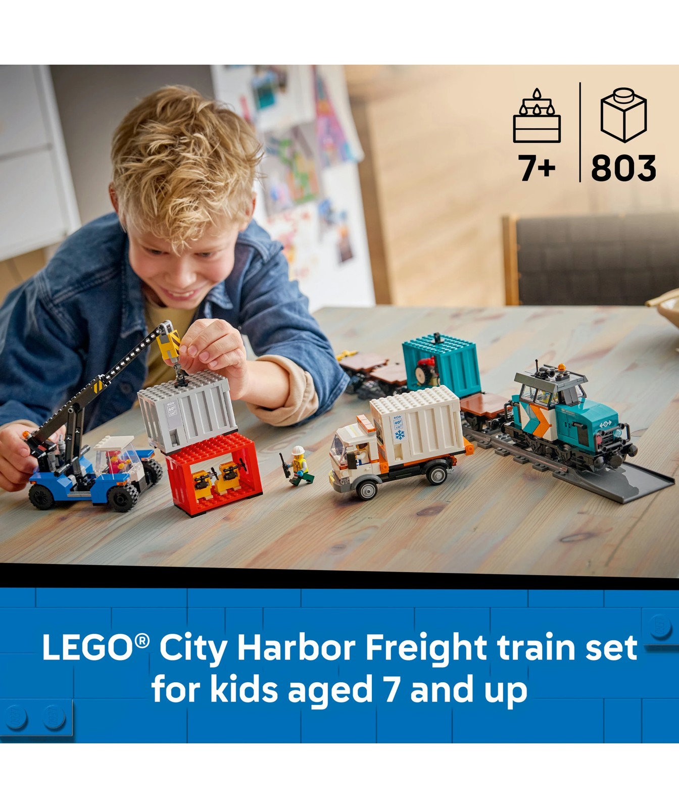 Pre-Order LEGO® City Harbour Freight Train with Crane & Truck 60509 2 of 5