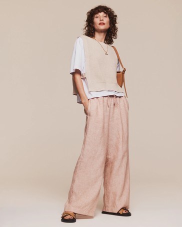 European Linen Wide Leg Pants