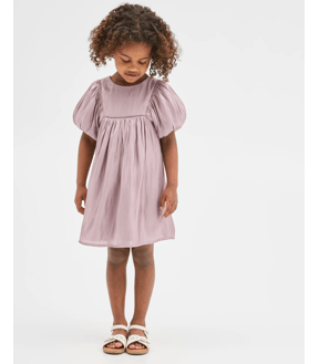 Satin Puff Sleeve Bow Detail Occasion Dress