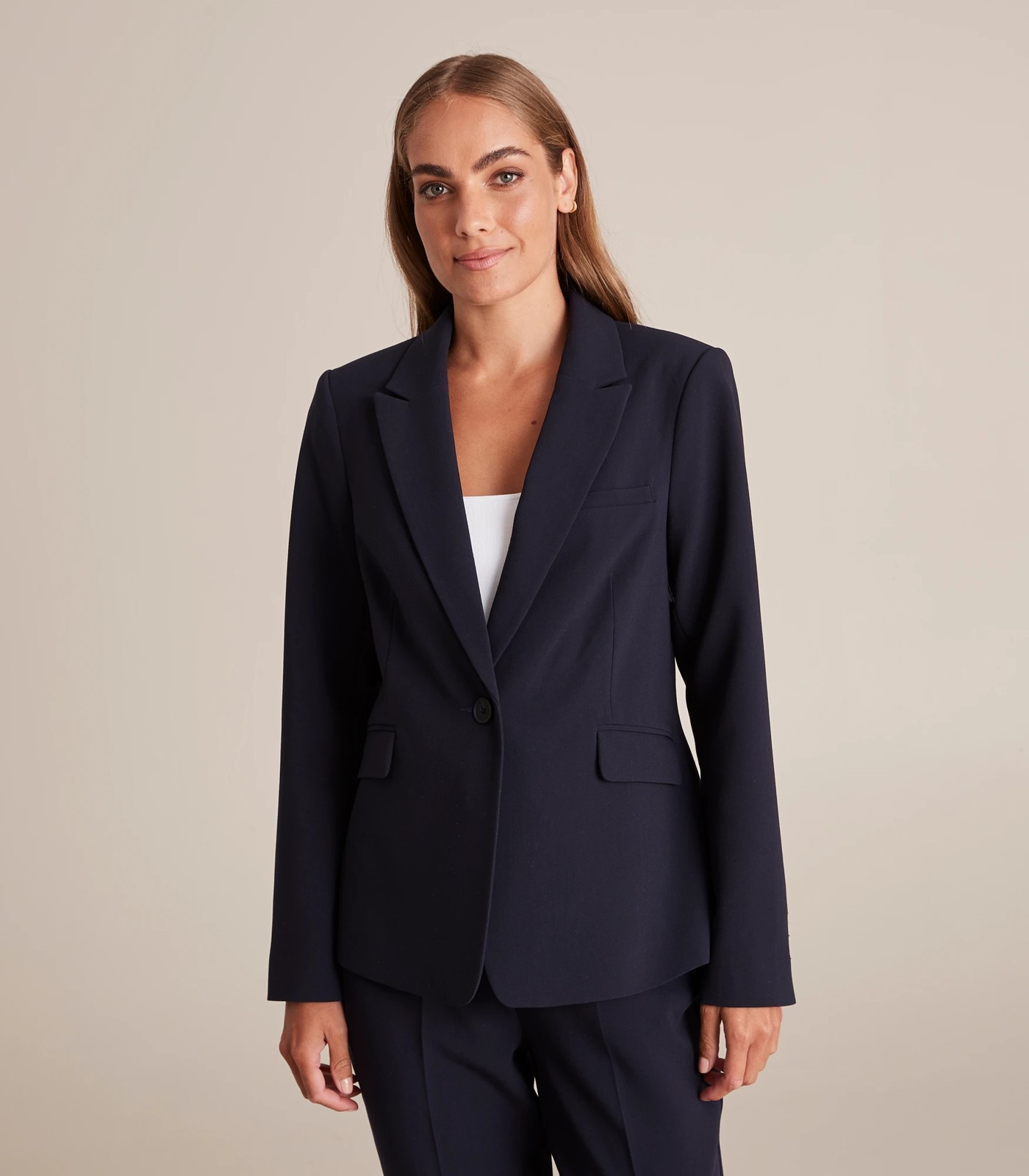 Women's classic navy blue on sale blazer