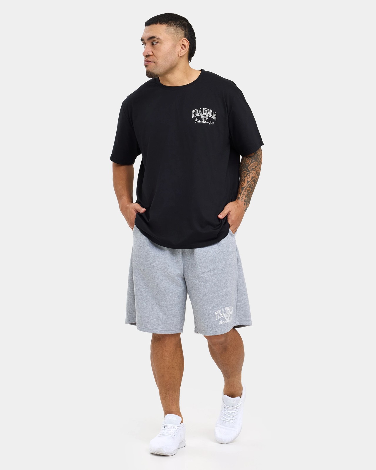 Fila Plus Arlo Fleece Shorts - Grey Marle 2 of 6