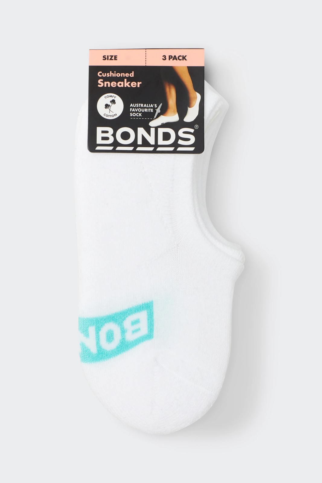 Bonds 3 Pack Logo 3D Sneaker Socks 2 of 2