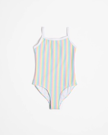 Textured Rainbow One Piece Swim Suit