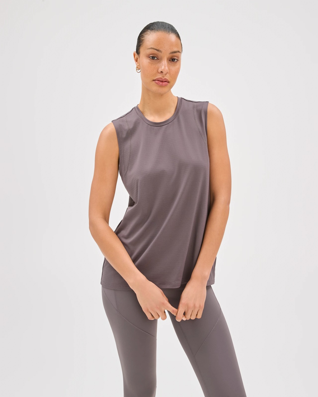 Active Performance Running Muscle Tank Top - Fog 2 of 5
